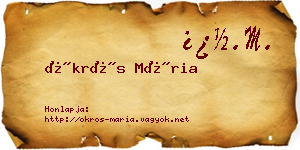 Ökrös Mária névjegykártya